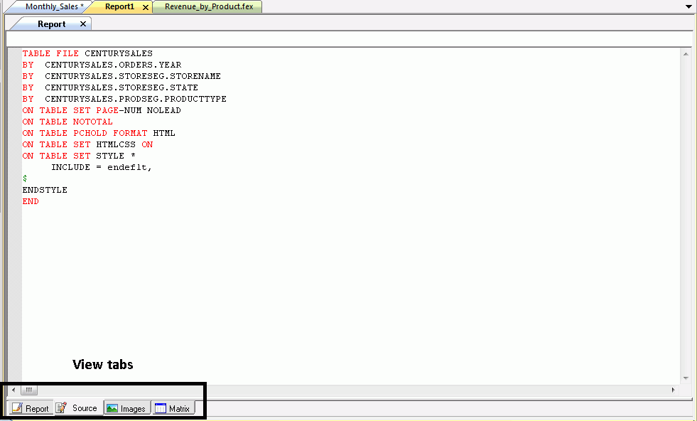 View tab at bottom of canvas