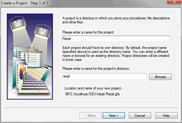 Create a Project wizard