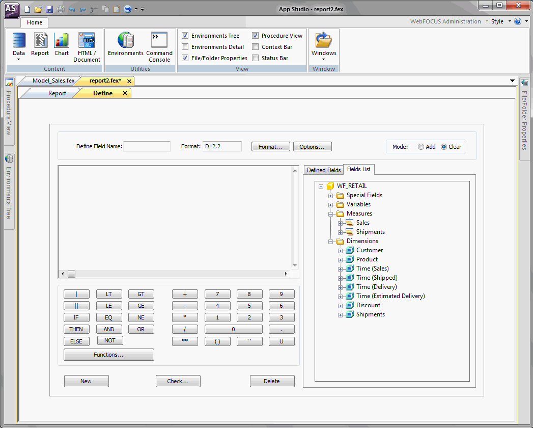 Tabbed canvases for procedures with multiple components