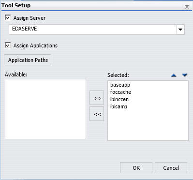 Tool Setup dialog box