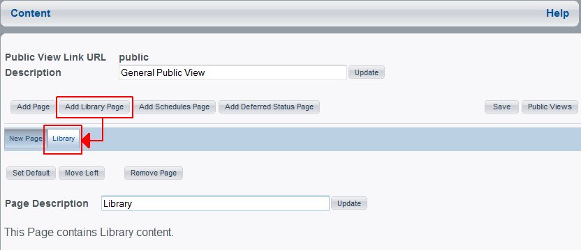 Add Library Page Button in the View Builder