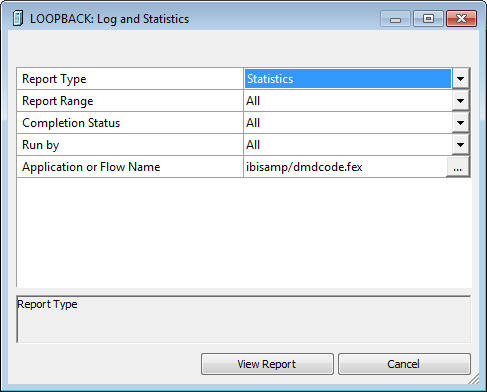 Log Statistics dialog box