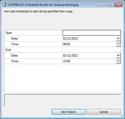 Scheduled Events window