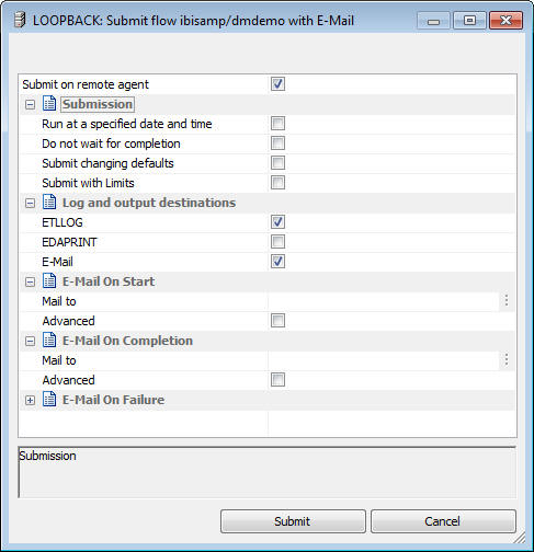 Submit dialog box