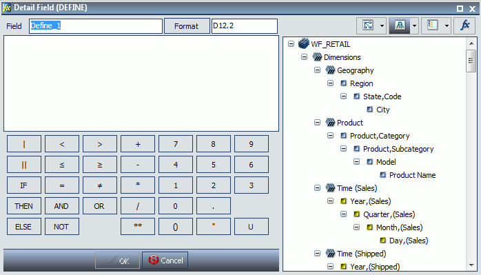 Detail Define Dialog Box
