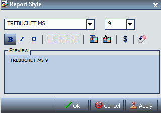 Report Style Dialog Box