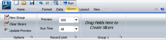 Slicers tab