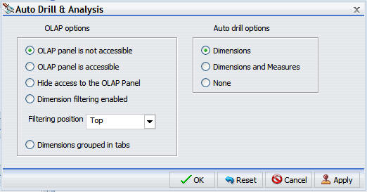 Auto Drill and Analysis dialog box