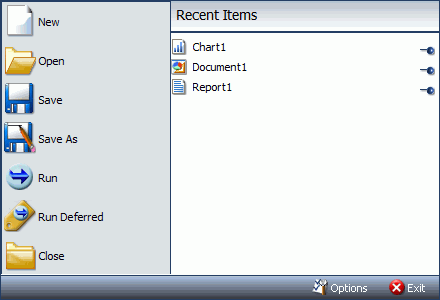 InfoAssist Application Main Menu