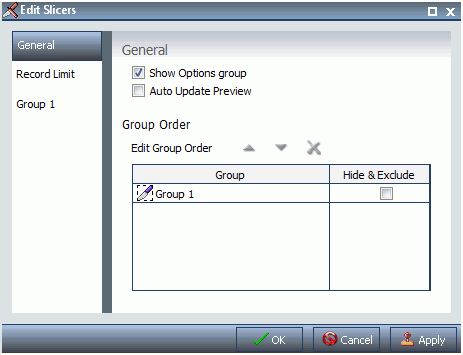 Edit Slicers Dialog Box General Tab