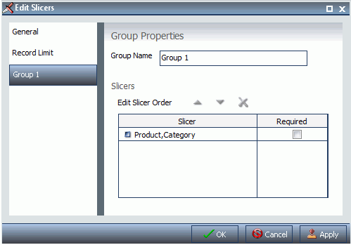 Edit Slicers Dialog Box Group Tab