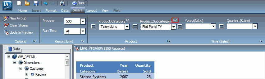 Flat Panel TV in Product Subcategory Menu