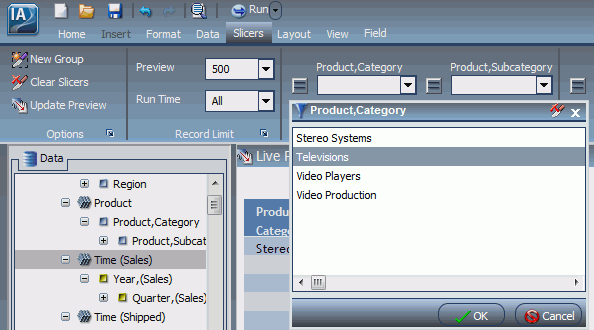 Televisions Selected as First Control for Product Group