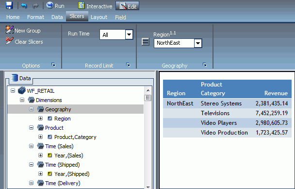 Region as Slicer