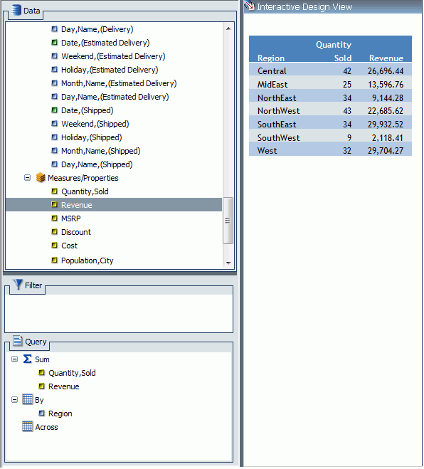 Interactive Design View Report Preview