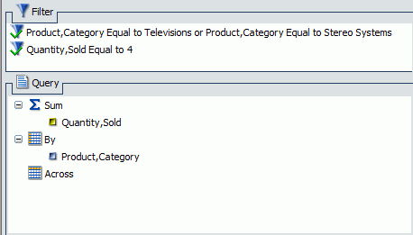 Query Design pane Filter and Query areas
