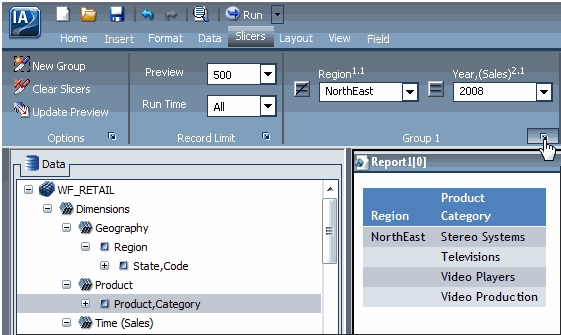 Edit Slicers Dialog Box