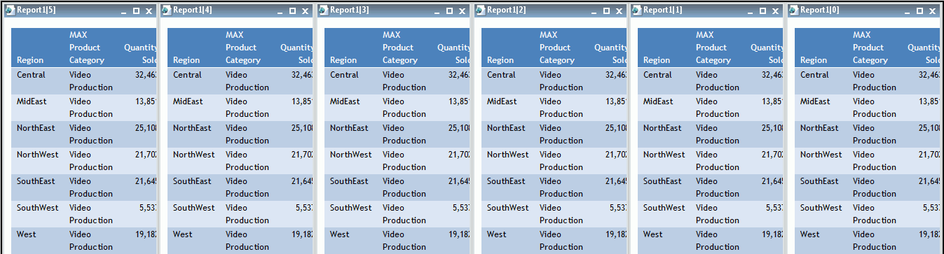 Output Windows Tiled Vertically