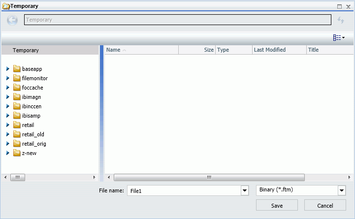 Select a location and format dialog box