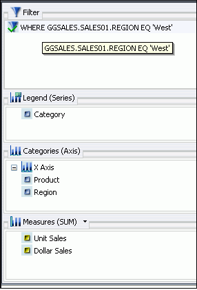 Query Design pane for report query
