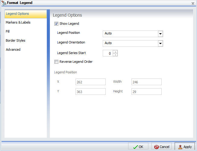 Format Legend Dialog Box Legend Options Tab