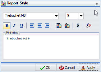 Report Style dialog box