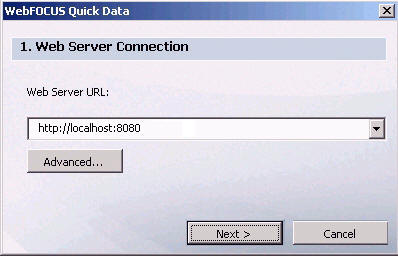 Web Server Connection dialog box