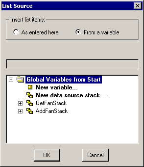 List Source dialog box