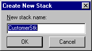 Create New Stack dialog box