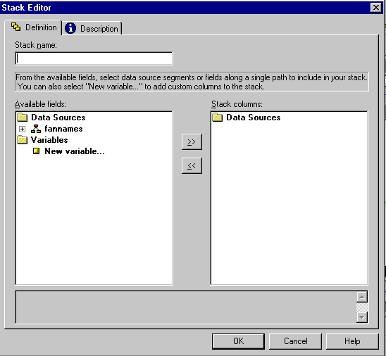 Stack Editor dialog box