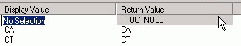 Edit No Selection Display