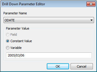 Drill Down Parameter Editor