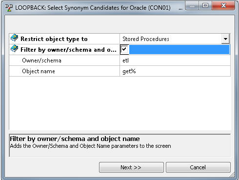 Select Synonym Candidates fields