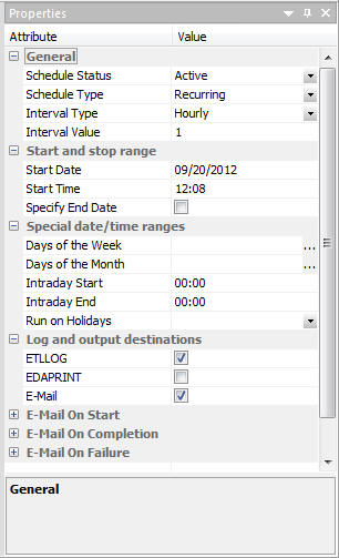 Schedule Properties