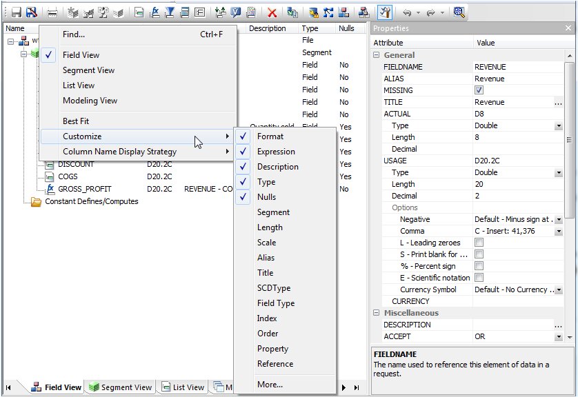 Customize options