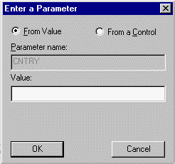 Enter a Parameter dialog box 