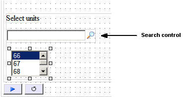 Search control on the Design tab