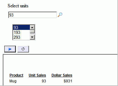 Search control output