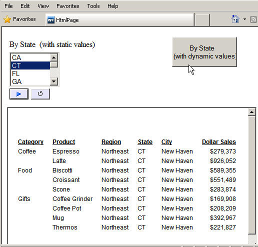 Report with button that re-populates list box