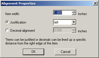 Alignment Properties dialog box