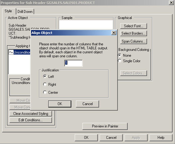 Align Object dialog box
