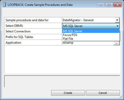 Select DBMS menu