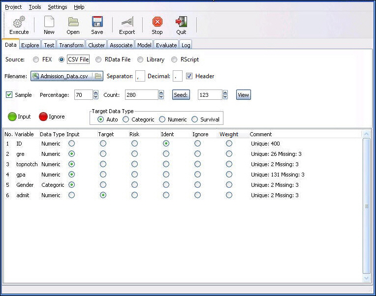 Status bar window