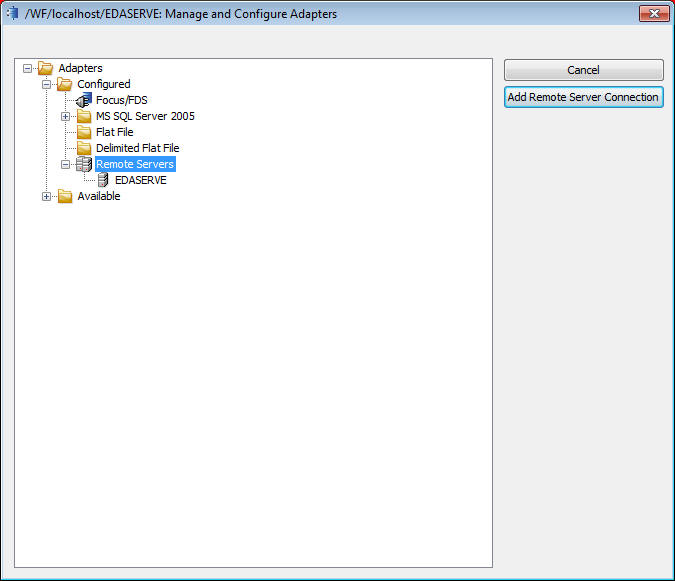 Manage and Configure Adapters dialog box