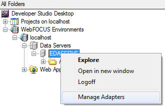right-click menu for EDASERVE