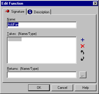 Edit function dialog box