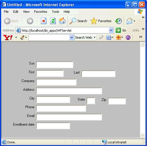 WebFOCUS Maintain application example 