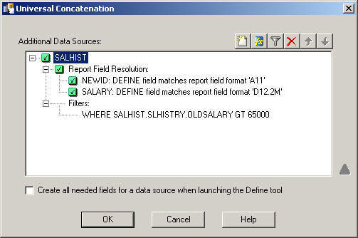 Universal Concatenation dialog box
