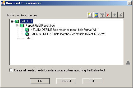 Universal Concatenation defined fields