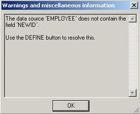 warning message